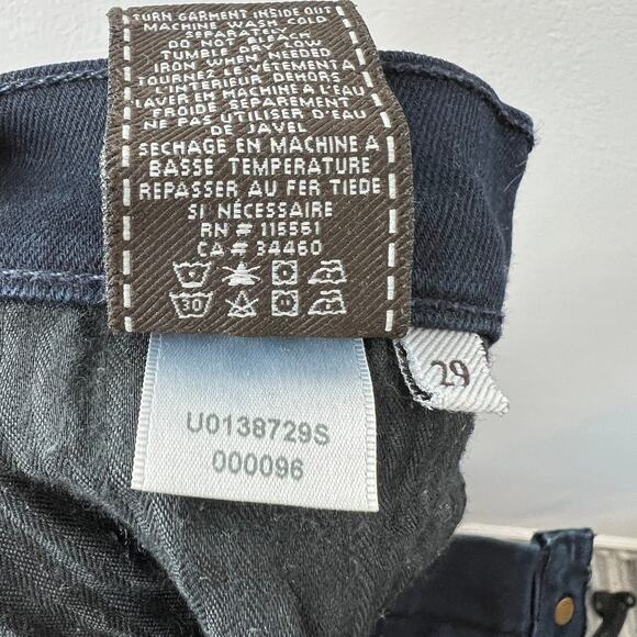 7 FOR ALL MANKIND Blue Dark Wash Flap Pocket Low-Rise Skinny Denim Jeans Sz 29 - Picture 7 of 7